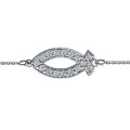 Personalised Classic Fish Bracelet with round stones