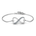 Personalised Double Heart Infinity Bracelet Personalised double heart infinity bracelet with accent stones