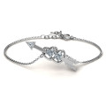 Double Heart and Arrow Promise Bracelet with two heart stones