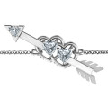 Double Heart and Arrow Promise Bracelet with two heart stones