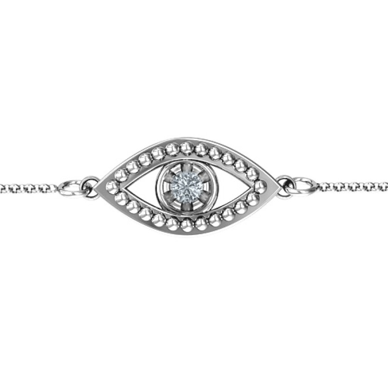 Personalised evil eye bracelet with a central stone