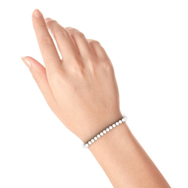 Personalised Freshwater Pearl Bracelet with Silver Clasp Personalised freshwater pearl bracelet with a silver lobster clasp
