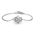 Personalised horizontal Hamsa bracelet with a round stone