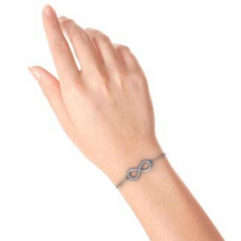 Personalised Infinity Bracelet with Single Accent Row Personalised infinity bracelet with a single accent stone row