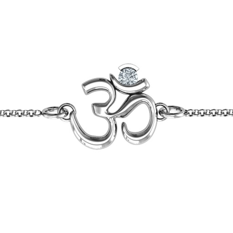 Om Sound of Universe Bracelet with Round Stone Neatie Om Sound of Universe personalised bracelet with round stone