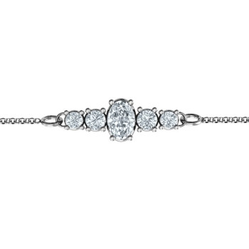 Oval Centre with 4 Side Round Stones Bracelet Oval Centre with 4 Side Round Stones Bracelet