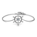 Personalised Ship's Wheel Bracelet Personalised Ship's Wheel Bracelet with round centre stone