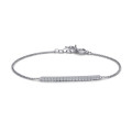 Sterling Silver Beaming Bar Bracelet with Cubic Zirconia Sterling silver beaming bar bracelet with cubic zirconia accent stones