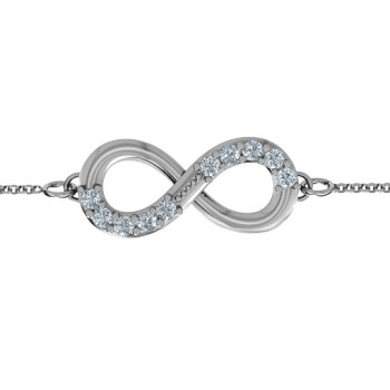 Sterling Silver Birthstone Accent Infinity Bracelet Sterling Silver Birthstone Accent Infinity Bracelet