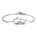 Double Heart Two-Stone Personalised Bracelet Neatie double heart bracelet with two stones