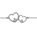 Double Heart Two-Stone Personalised Bracelet Neatie double heart bracelet with two stones