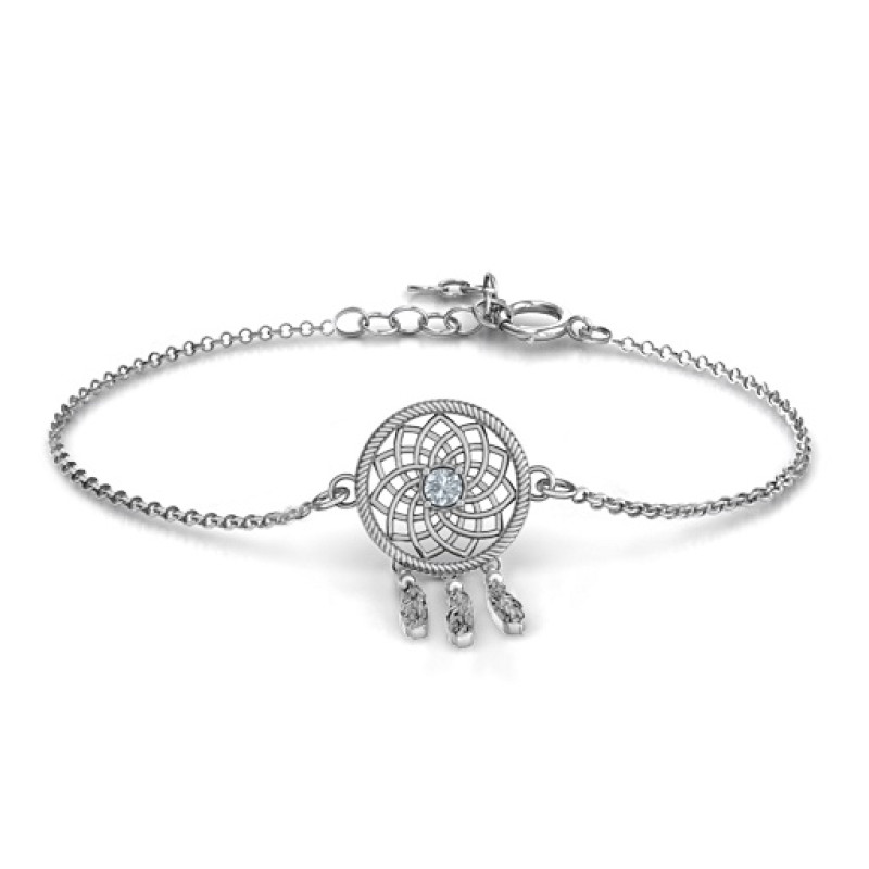 Personalised Dream Catcher Bracelet Personalised dream catcher bracelet with centre stone