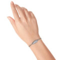 Sterling Silver Feather Accent Stones Bracelet Sterling silver feather bracelet with seven accent stones