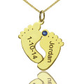 Personalised baby feet charm necklace with name and date engraving