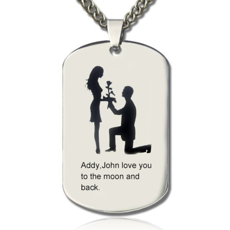 Marriage Proposal Dog Tag Name Necklace product image