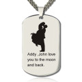 Couple Name Dog Tag Necklace Personalised couple name dog tag necklace