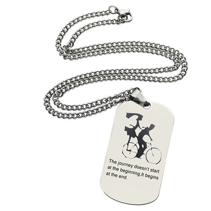 Couple Bicycle Dog Tag Name Necklace Couple Bicycle Dog Tag Name Necklace product image