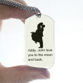 Couple Name Dog Tag Necklace Detail Personalised couple name dog tag necklace detail image