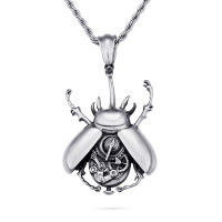 Silver Scarab Beetle Necklace