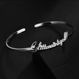 Personalised Sterling Silver Name Bangle Bracelet