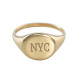 18ct Gold Plated Circle Monogram Signet Ring