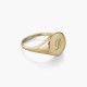18ct Gold Plated Circle Monogram Signet Ring