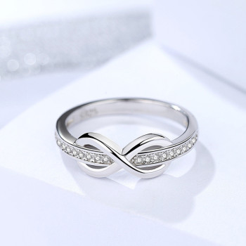 Sterling Silver Cubic Zirconia Infinity Ring