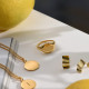 18ct Gold Plated Circle Monogram Signet Ring