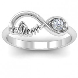 Mom's Infinity Bond Ring with Birthstone