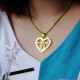 Personalised Angel in My Heart Necklace - 18ct Gold Plated