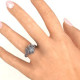 #1 Mom Caged Hearts Ring with Ski Tip Band