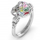 Encased in Love Caged Hearts Ring with Butterfly Wings Band