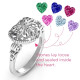 Butterfly Caged Hearts Ring with Butterfly Wings Band