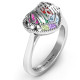 #1 Mom Caged Hearts Ring with Ski Tip Band