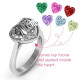 #1 Mom Caged Hearts Ring with Ski Tip Band