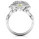 Sparkling Diamond Hearts Caged Hearts Ring with Infinity Band