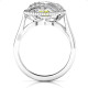 Sparkling Hearts Caged Hearts Ring with Ski Tip Band