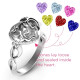 Mother and Child Caged Hearts Ring with Infinity Band