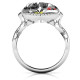 Mother and Child Caged Hearts Ring with Infinity Band