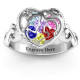 Mother and Child Caged Hearts Ring with Infinity Band