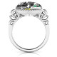 Mother and Child Caged Hearts Ring with Butterfly Wings Band