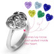 Mother and Child Caged Hearts Ring with Ski Tip Band