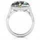 Mother and Child Caged Hearts Ring with Ski Tip Band