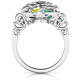 Family Tree Caged Hearts Ring with Butterfly Wings Band