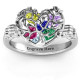 Family Tree Caged Hearts Ring with Butterfly Wings Band