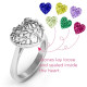 Family Tree Caged Hearts Ring with Ski Tip Band