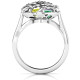 Family Tree Caged Hearts Ring with Ski Tip Band