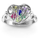 Mum heart Caged Hearts Ring with Infinity Band