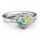 Encased in Love Petite Caged Hearts Ring with Classic Band
