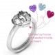 2015 Petite Caged Hearts Ring with Classic Band